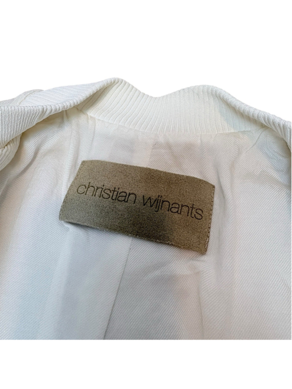 Christian Wijnants Textured Bomber Jacket Ivory White Minimalist Wool Size M - Picture 4 of 9